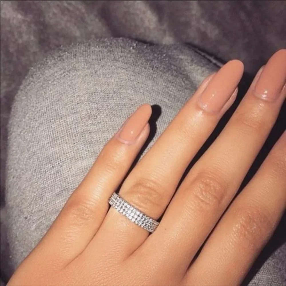 NEW 925 Silver Diamond Triple Full Eternity Ring, cute Ring, shiny Ring. - Picture 3 of 7